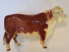 BESWICK HEREFORD BULL - Vintage C1960s Ceramic Figurine 22cms Long