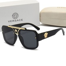 Versace Sunglasses vintage Stylish Windproof Big rimmed Square sunglasses + Box