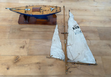Vintage 40/50s Racing Pond Yacht 36 Inch Restricted Class Original Sails/Paint