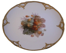 Antique KPM Berlin Porcelain Neuzierat Strawberry Scene Plate Porzellan Teller