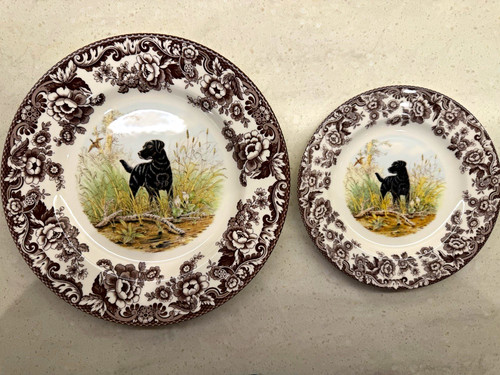 Spode woodland black - woodland, labrador