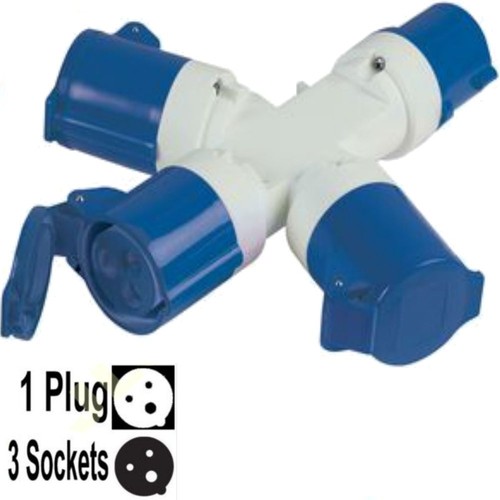 Blue splitter coupler 16a - blue,