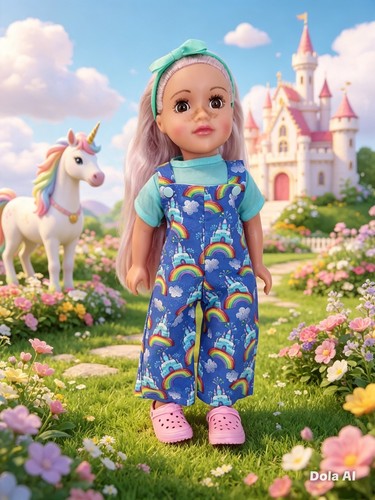 Dolls clothes dungarees - 18",