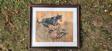Signed Vic Granger Saluki Lurcher Print - LTD Ed 13/400 Framed Some Marks