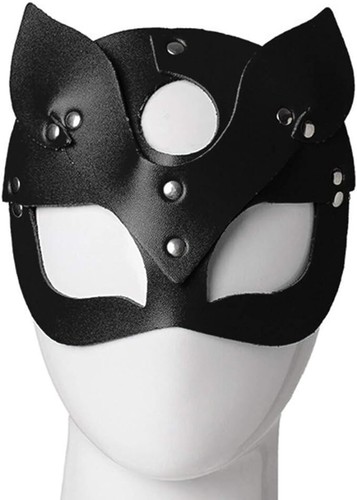 Cat woman mask faux leather - cat,