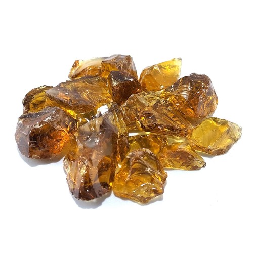 Amber crushed glass chippings - crushed,