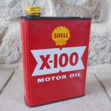 Old SHELL X-100 Oil Can tin