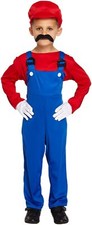 BOYS SUPER MARIO LUIGI WARIO WALUIGI FANCY DRESS WORKMAN COSTUME 4-12 YEARS