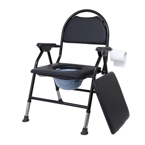 Folding steel commode chair - folding,