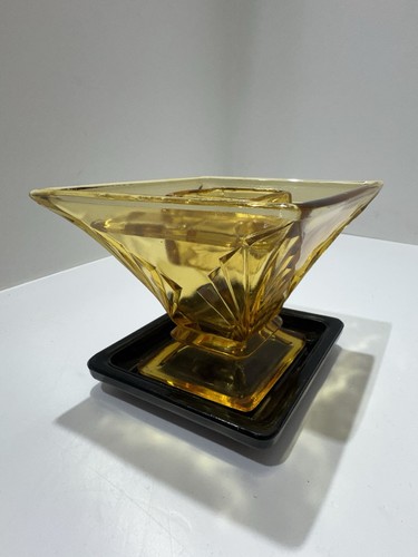 Art deco stölzle amber glass - deco,