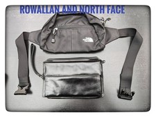 Superb Rowallan Black Leather Travel Wallet & The North Face Waist Pack. Bargain