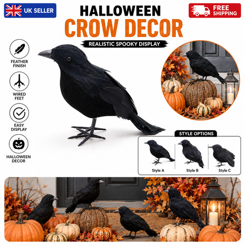 Halloween black crow decor - halloween,