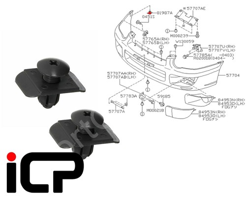 Front bumper clips fits - 2x,