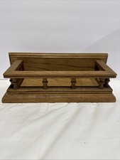Vintage Oak Shelf Spice Rack With Rails 12.5” Heavy