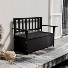 Garden Wooden 2 Seater Bench Storage Box Chest Outdoor Patio Seat Storage Bench