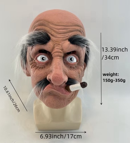 Old man mask latex - man, funny