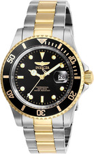 Invicta Pro Two-Tone Black 40mm Quartz Watch 20ATM Waterproof Stainless Steel