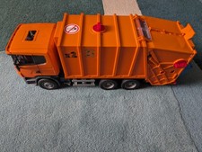 Huge Bruder Scania Dustcart Rubbish Bin Lorry Refuse Truck & 2 Dustbins