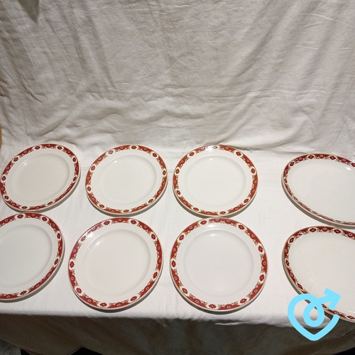 Maddock dinner set white red - maddock,