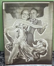 Vintage Photobooth Photo Artistic Man & Woman 1940s Arcade Photo