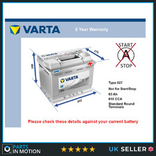 Car Battery D15 Varta 027 610A