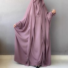 One Piece Prayer Robe Abaya Muslim Women Long Dress Loose Full Cover Burka Niqab