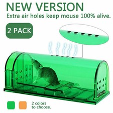 2PCS Mouse Trap Humane Live Catcher Vermin Rodent Cage Pest No Kill Reusable
