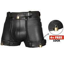 Genuine Leather Shorts Mens