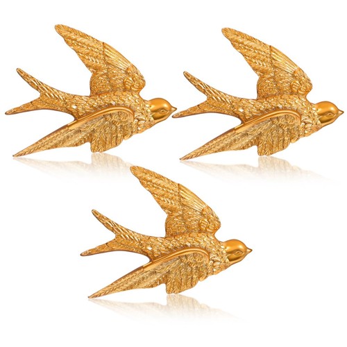 3pcs vintage gold bird - bird, wall