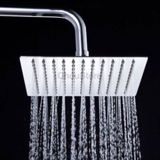 Ultra Thin 8" Square Shower Head Bathroom Overhead Rain Shower Head Top Spray