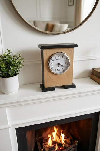 Widdop wooden mantle - wooden, clock