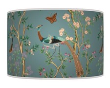 Pheasant Birds on Tree Blue Lampshade Pendant Handmade Drum Lamp Shade #345