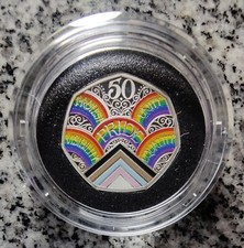 UK 50p Silver (.925) Proof Coin 2022 50 Years of Pride - Piedfort
