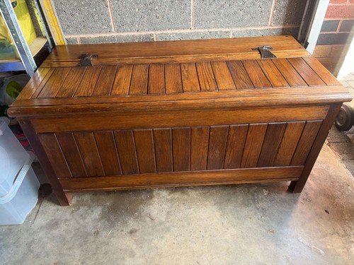 Wooden brown blanket chest - wooden,