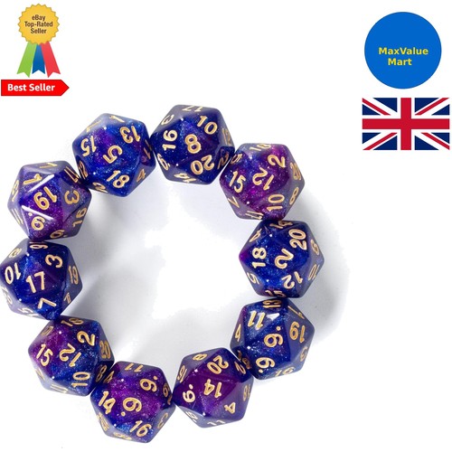 Piece glitter d20 dice set - 10-piece,