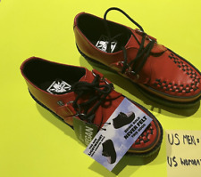NEW in box T.U.K. Red Platform Creepers Brush Off Women Size 6 Men Size 4 V3010