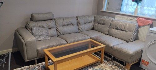 Grey material seater corner - grey,
