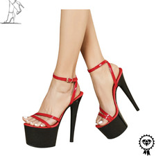 Womens Black Red Platform