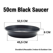 50cm Round Black Plastic Plant Pot Saucer – Durable & Reusable