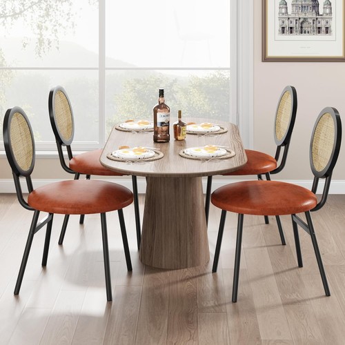 Rattan dining chairs - 4x,