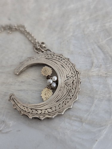 Silver victorian cresent moon - cresent,