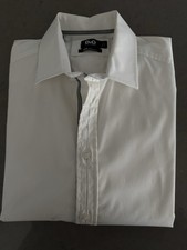Men’s White D&G Shirt Size Medium - Grey/Silver Detail On Front, Collar & Cuff