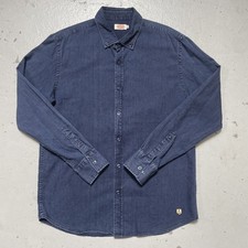 Armor Lux Indigo Cotton Knit Euro French Work Button Shirt Made France XL