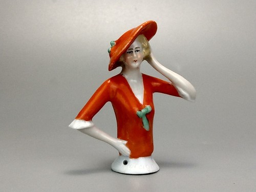 Antique half doll art deco - half,