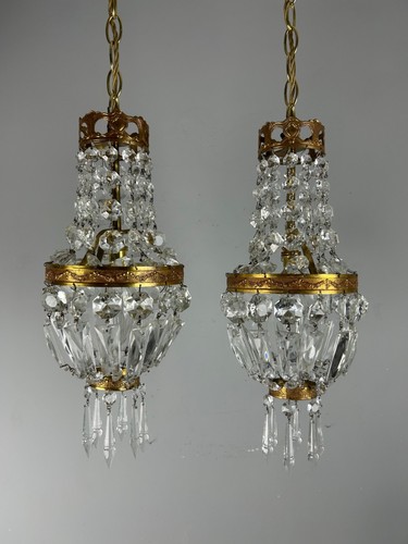 Pair french crystal single - pair,