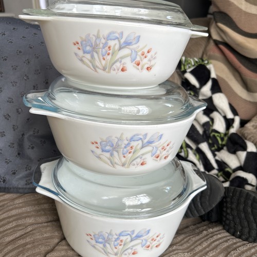 Vintage pyrex blue iris - vintage,