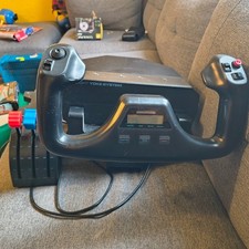 Logitech G Saitek Pro Flight Yoke System w. Throttle Quadrant, Clamps Worki