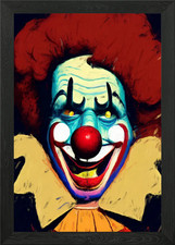 Clown painting face Framed