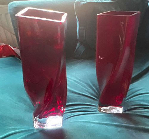 Vintage murano twisted red - twisted,