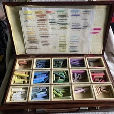 Wooden Box Rowney Soft Pastels  Vintage 2 Layers